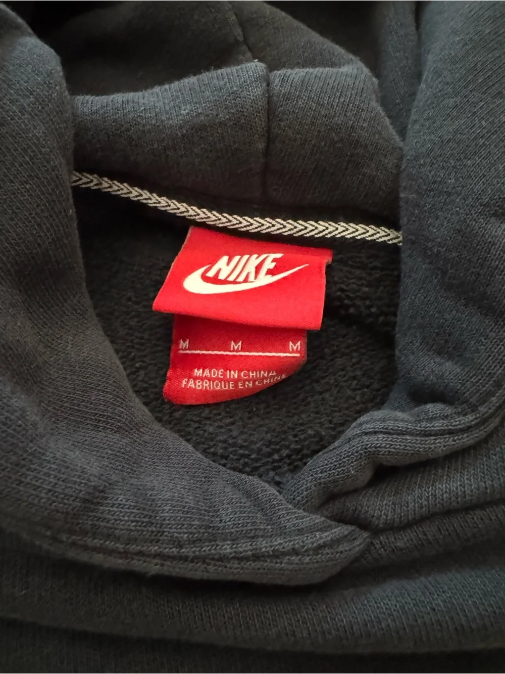 Women’s Nike Black Hoodie with Large Tan Logo Size M